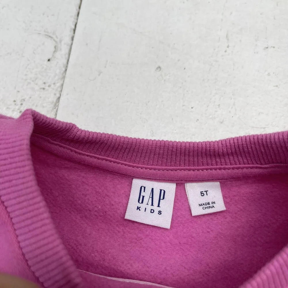 Gap Sweatshirt Jogger Set Girls 5T Pink GAP Original Logo 2 Piece Fleece Lounge